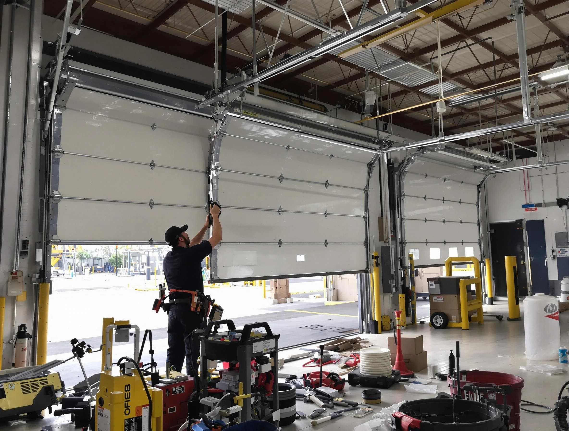 Brentwood Garage Door Repair technician performing commercial garage door repair in Brentwood