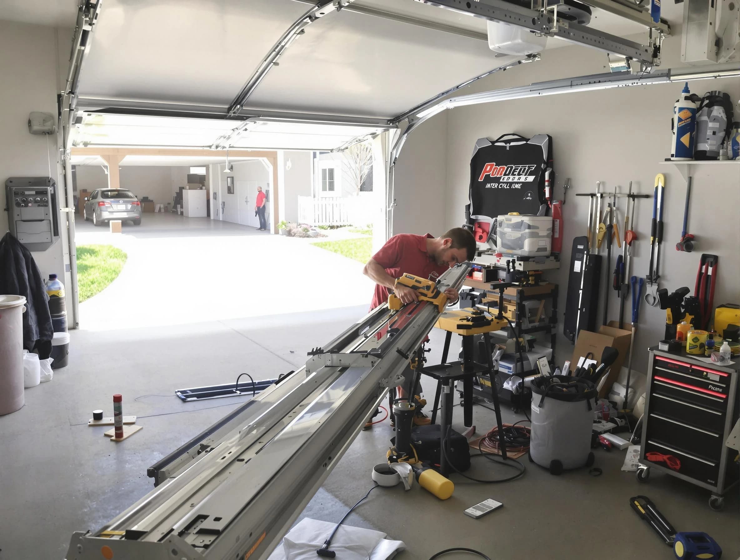 Brentwood Garage Door Repair expert performing track repair in Brentwood